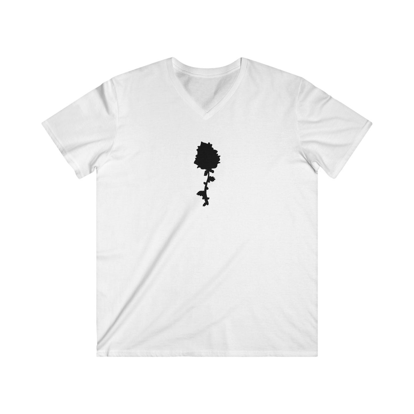 Unisex Black Rose V-Neck T-Shirt