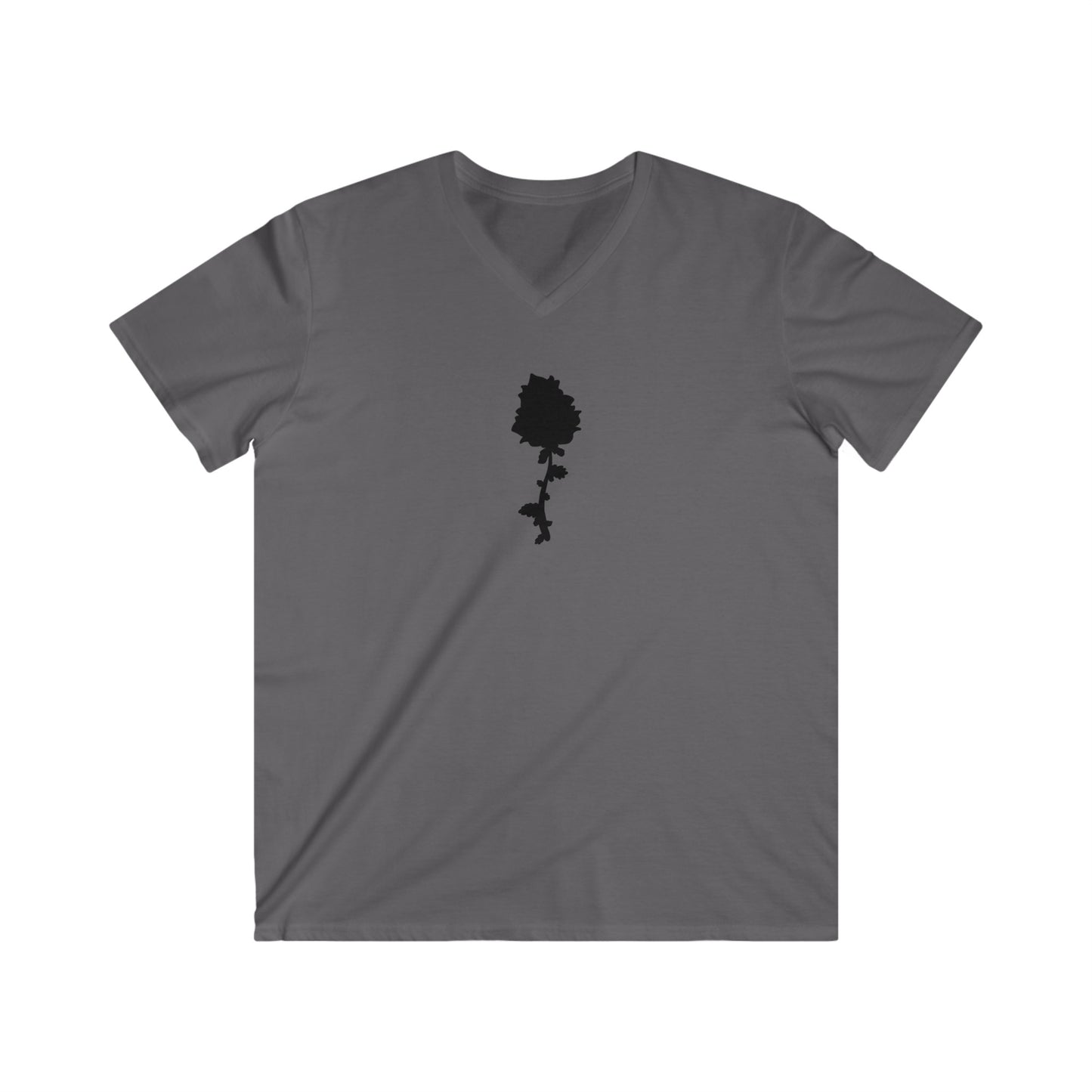 Unisex Black Rose V-Neck T-Shirt