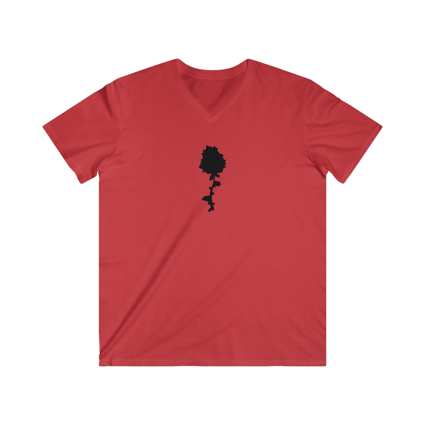 Unisex Black Rose V-Neck T-Shirt